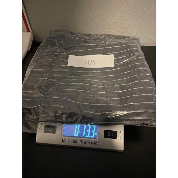 Eileen Fisher Pants Womens 2X Gray White Stripe Linen Blend Wide Leg Pull On - Picture 8 of 8